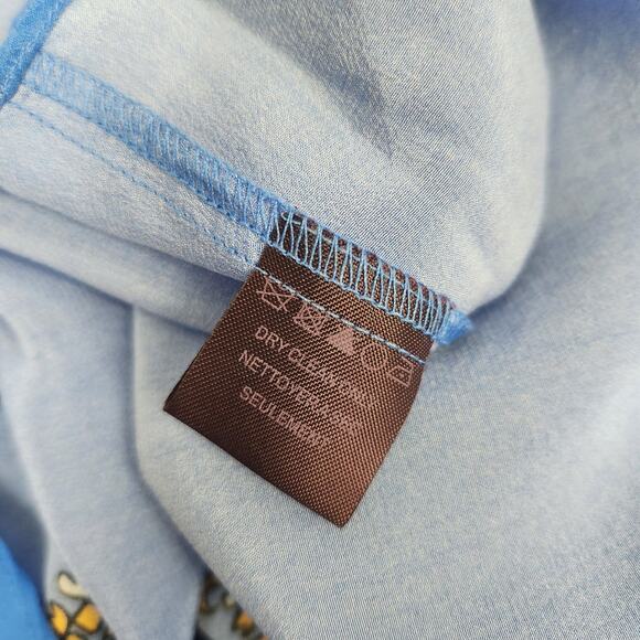 Hale Bob Silk Blue Blouse V Neck Long Sleeve Size Small NWT - Picture 10 of 12